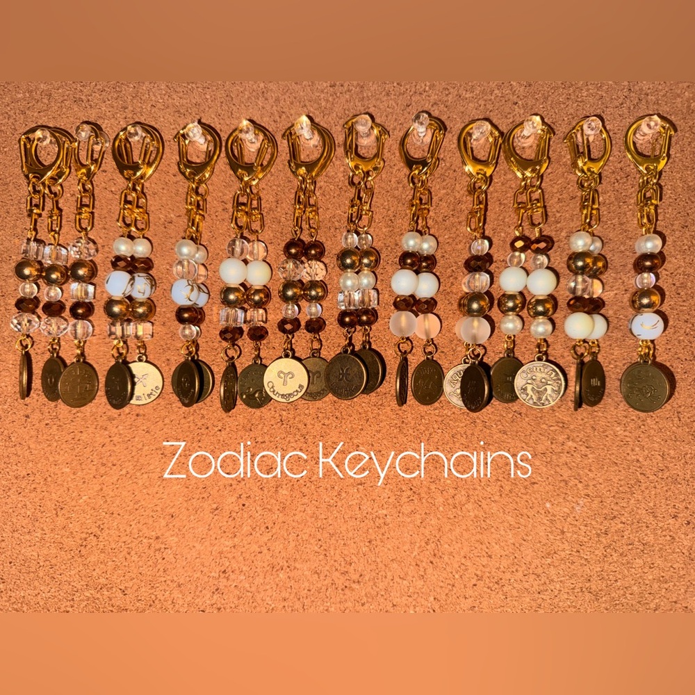Gold Zodiac Keychain